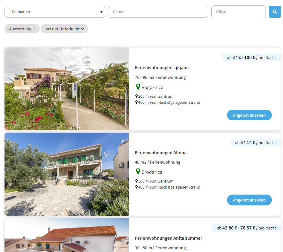 Development of a Rental Property Booking Website Using Adriagate API
