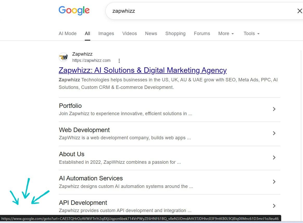 example image of showing googles goto url redirection