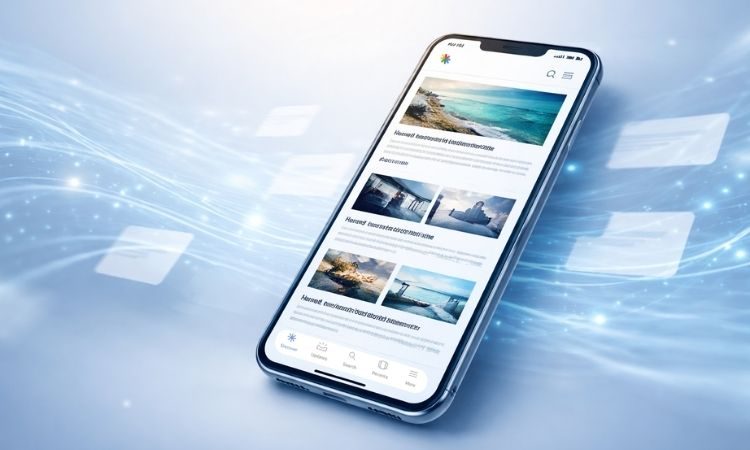 a mobile phone showing google discover home page